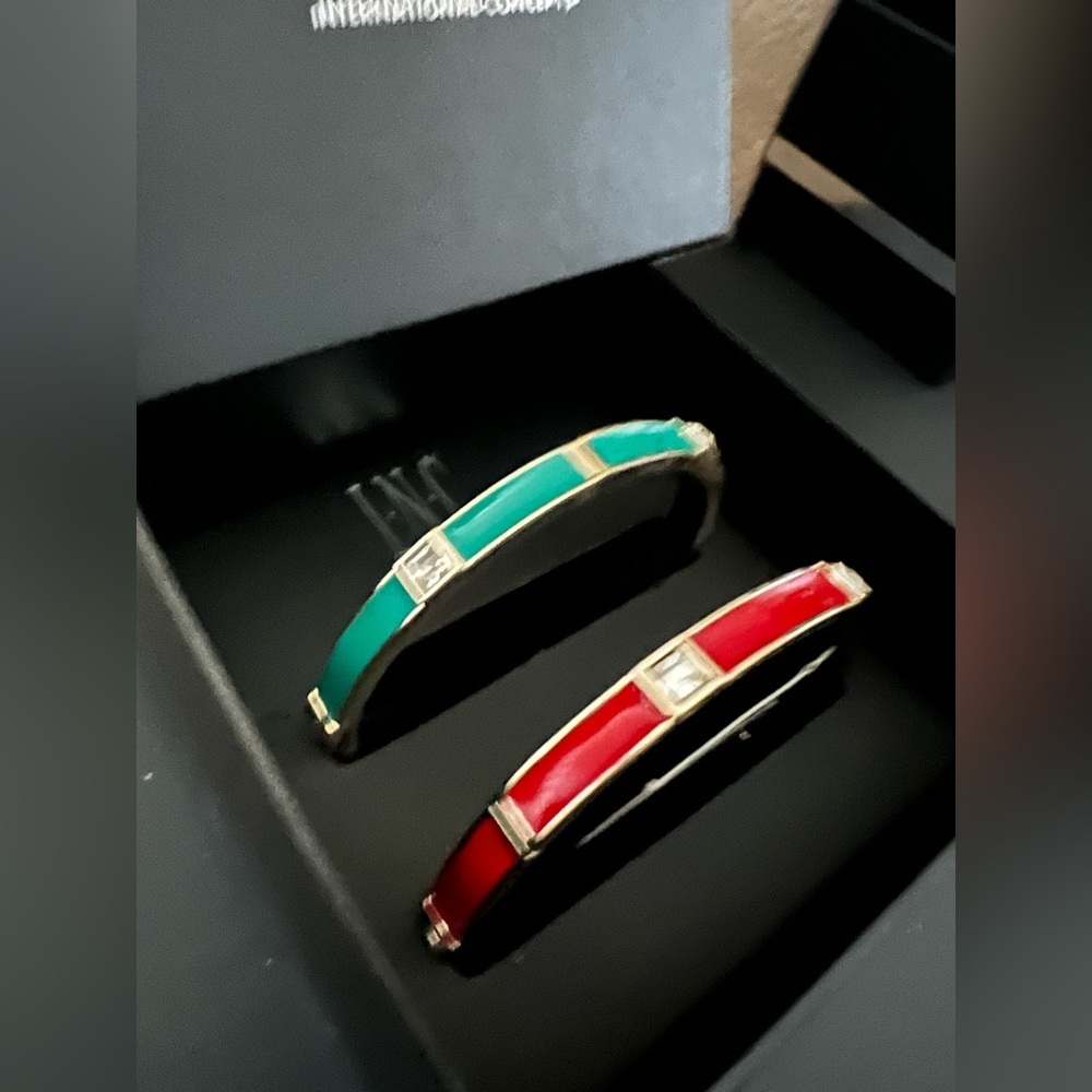 💎 NIB! INC Enamel & Crystal Bangle Set